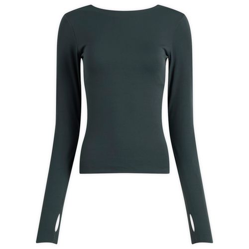 Women's Zenvy Long Sleeve T-Shirt Seaweed/White
