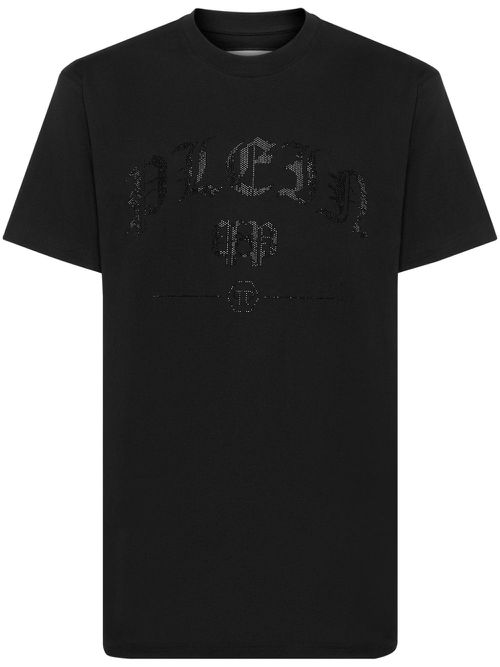 Crystal-embellished cotton T-shirt - Black