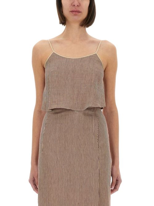 Micro Stripe Top With Laces