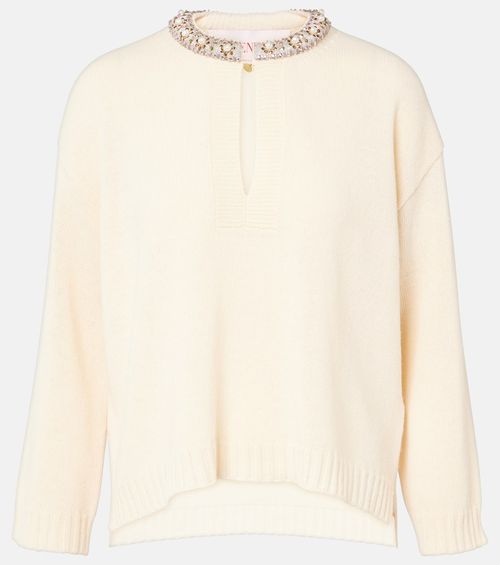 Embellished virgin wool sweater