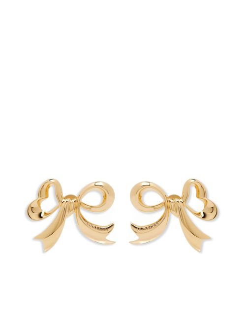 Bow polished-finish earrings - Gold