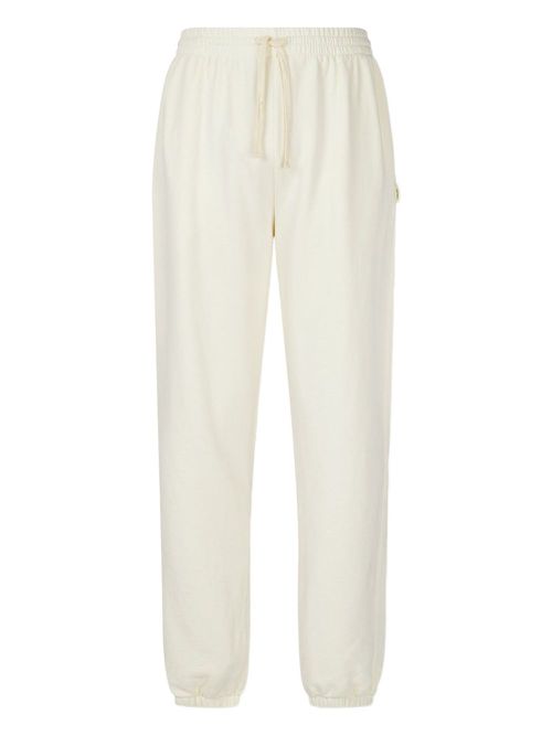 Elasticated-waistband track pants - White