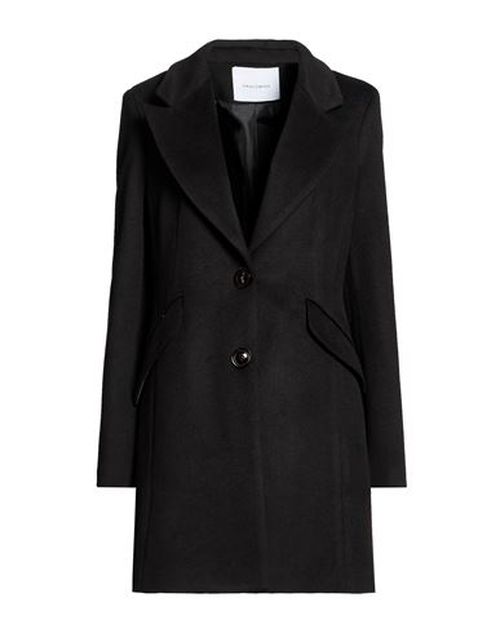 Woman Coat Black Size L Polyester, Viscose