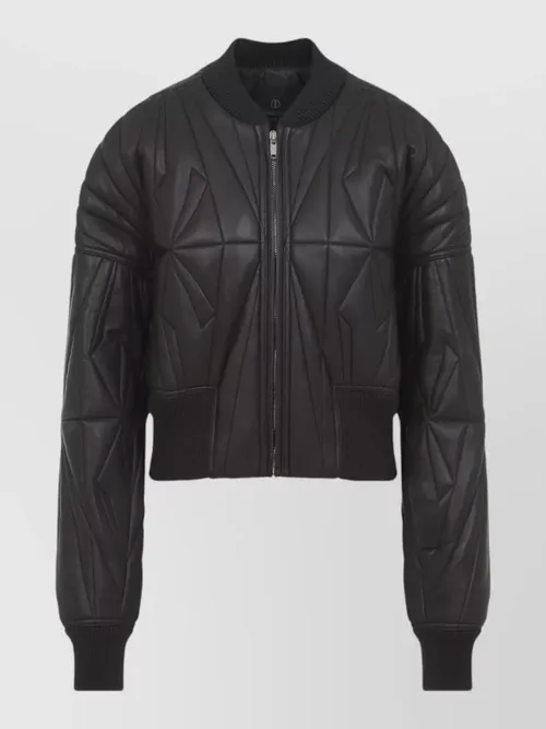 Moncler - rick owens geocamo cropped leather jacket