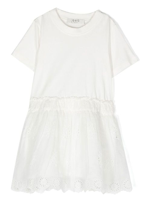Neutral Blaine Broderie Anglaise T-Shirt Dress - Kids - Cotton