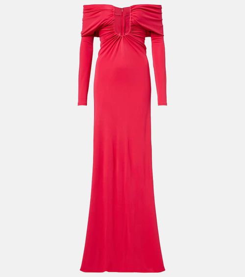 Arced Palm cutout gathered gown