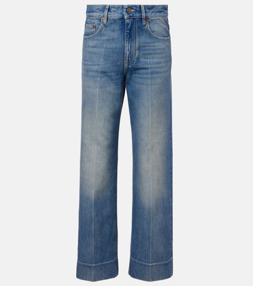 Faded wide-leg jeans