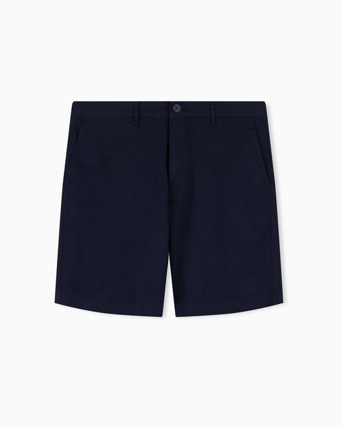 Stretch Cotton Twill Bermuda Shorts