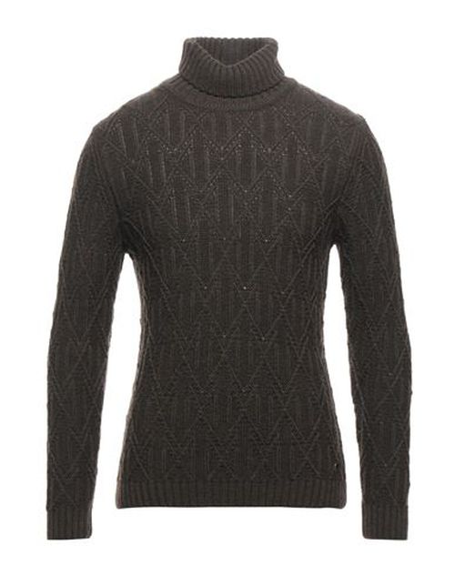 Man Turtleneck Military green Size L Cotton, Wool, Viscose, Polyamide