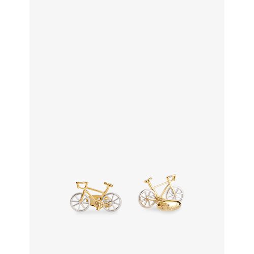 Mens Mixed Plate 1 Bicycle Dual-tone Metal Cufflinks