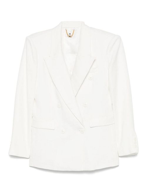Linen Blend Double-Breasted Jacket