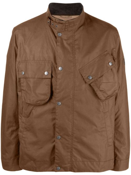 Buckle-collar cotton lightweight jacket - Brown