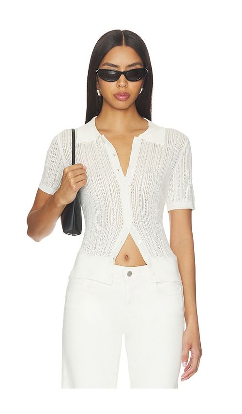 Joe's Jeans The Davey Pointelle Cardigan in Ivory. - XS also in S, M