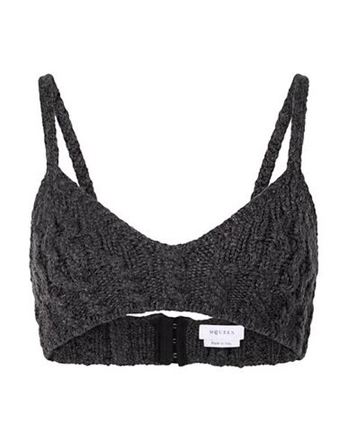 Woman Top Charcoal Size M Wool, Cashmere, Polyamide, Elastane