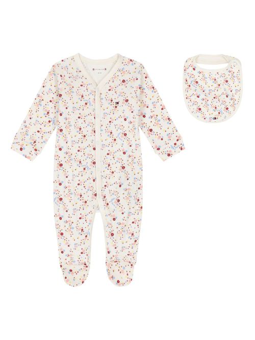 Floral baby set - White