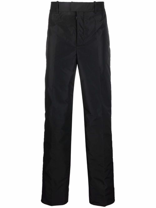 Padded straight-leg trousers - Black