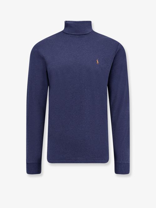 Cotton Turtleneck Sweater — Blue