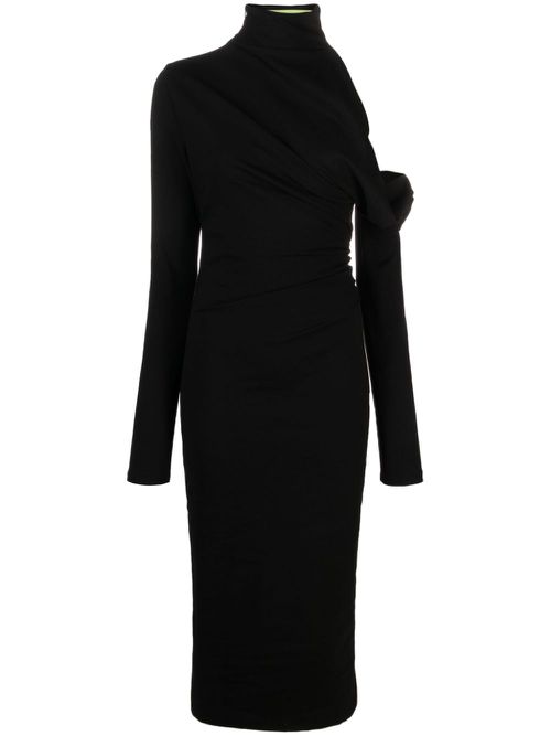 Teresa asymmetric midi dress - Black