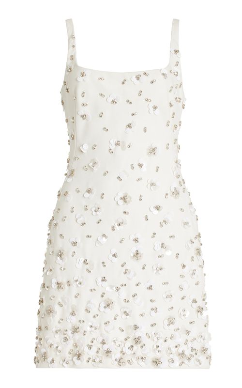 SIMKHAI Ziva Crystal-Embellished Crepe Mini Dress