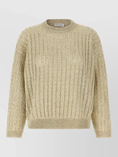 Brunello Cucinelli - cable knit crew neck sweater long sleeve