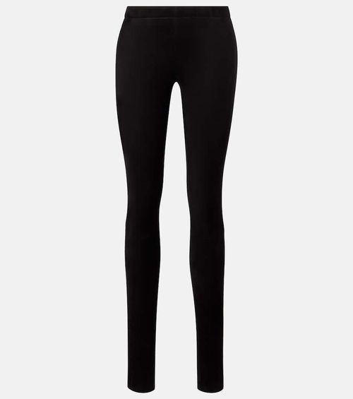 Carolyn mid-rise suede leggings