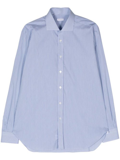 Pinstriped cotton-blend shirt - Blue