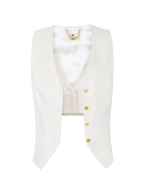 Linen Blend Vest — White