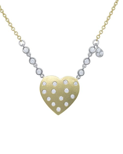 14K Two-Tone 0.27 Ct. Tw. Diamond Heart Necklace