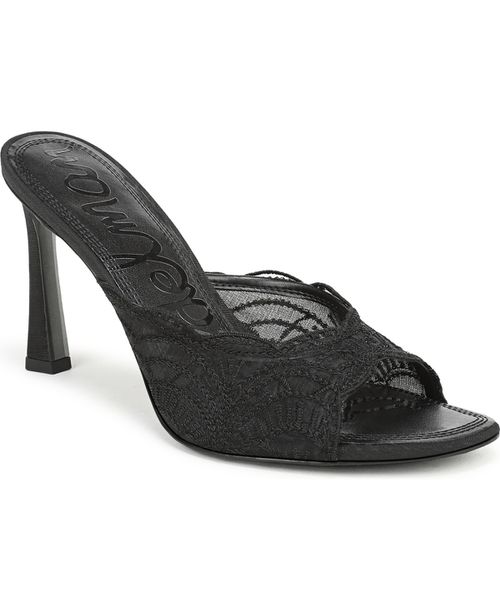 Women's Iva Slide Dress Sandals - Black Mesh Fabric