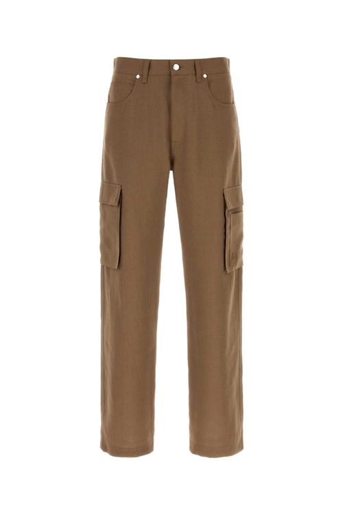 Linen Cargo Pants — Tan