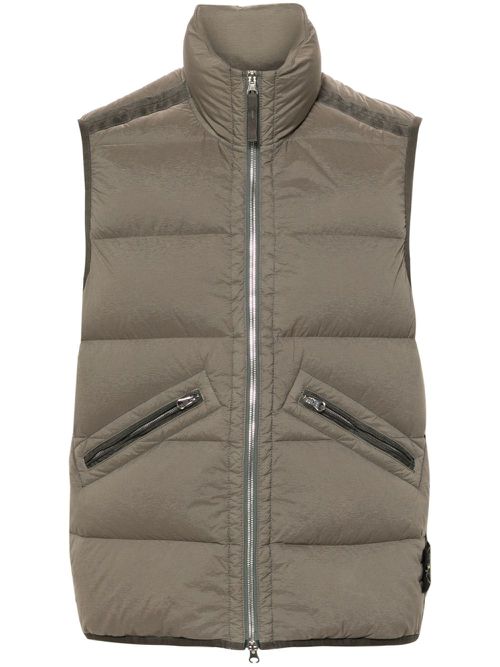 Compass-badge quilted gilet - Neutrals