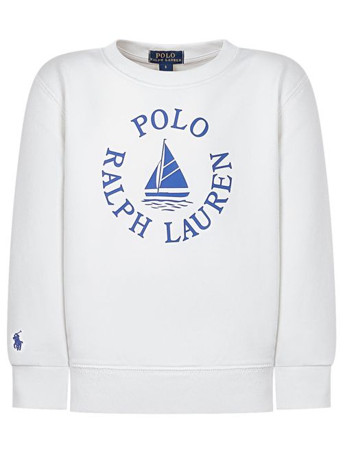 Kids White Graphic Sweatshirt