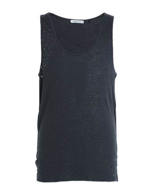 Man Tank top Charcoal Size M Linen, Viscose