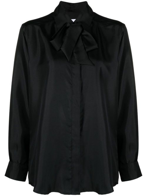Tie silk shirt - Black