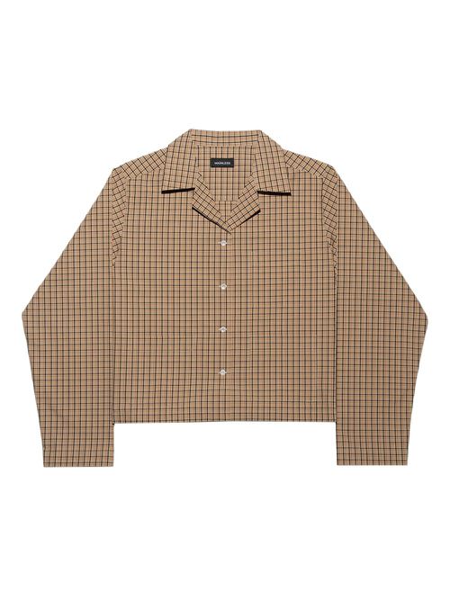 Checked cropped shirt - Neutrals