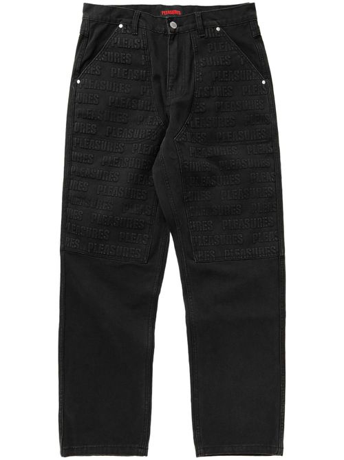 Pleasures logo-embroidered jeans - Black