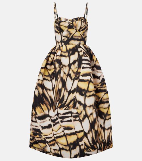 Printed faille cocktail dress