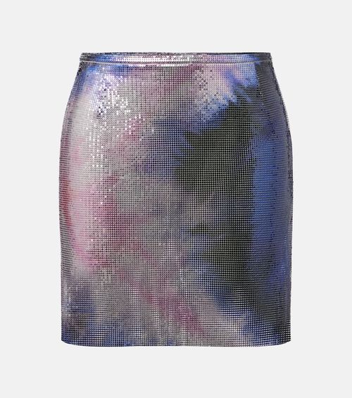 Tie-dye metallic miniskirt