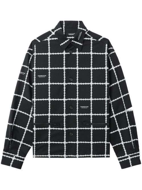 Graphic-print cut-out shirt - Black