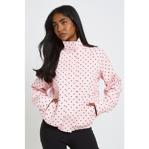 Boohoo Womens Polka Dot Funnel Neck Jacket - Pink - X-Large
