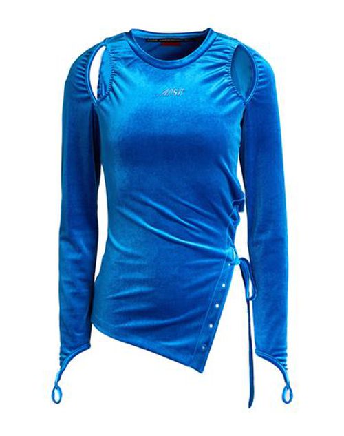 Woman Top Blue Size M Polyester, Polyurethane