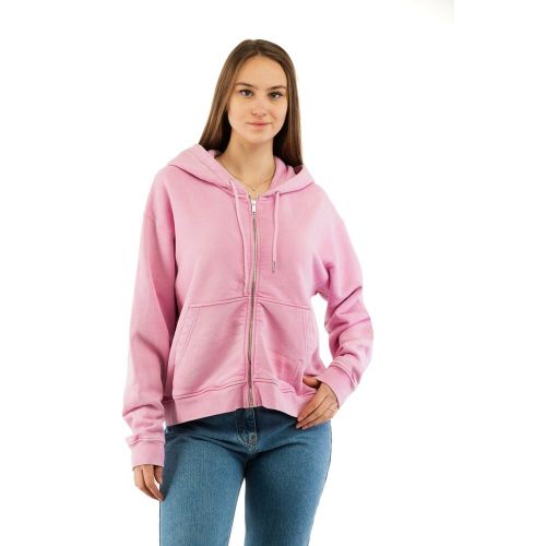 Cotton Zip Hoodie Hoodie — Pink