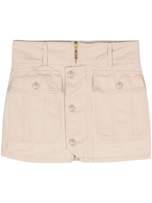 Panelled denim mini skirt - Neutrals