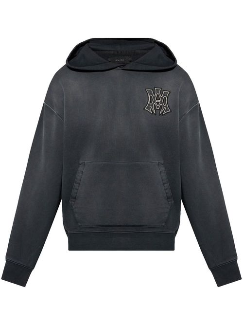 Logo-embroidered hoodie - Black