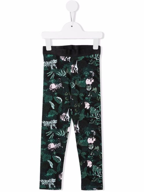 Jungle print leggings - Green