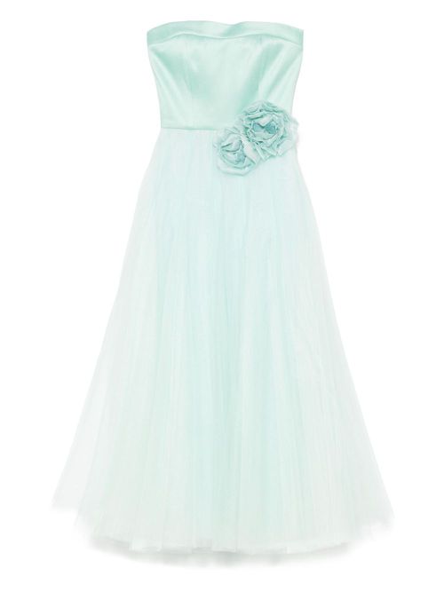 Parlor floral-appliqué gown - Green