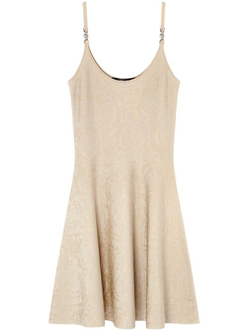 Barocco jacquard flared mini dress