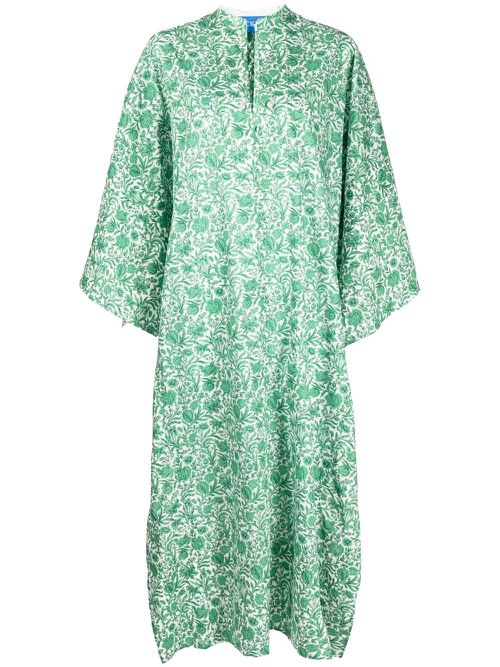 Joyce floral-print poncho - Green