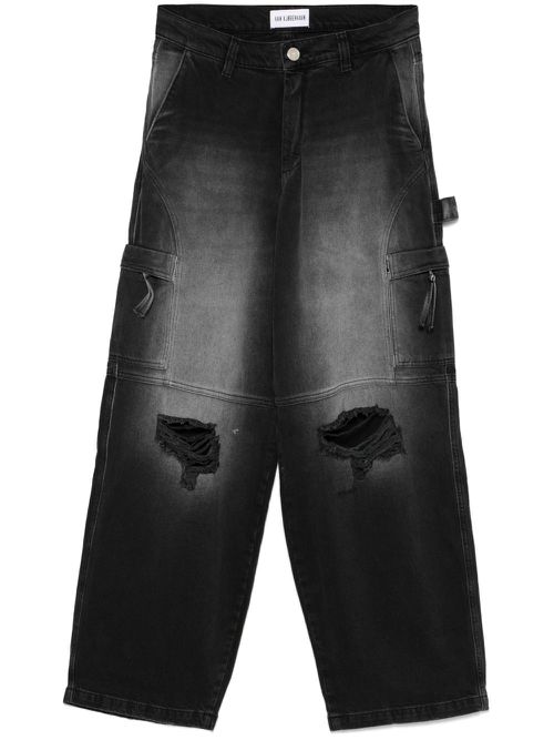 Han Kjøbenhavn distressed cargo jeans - Black