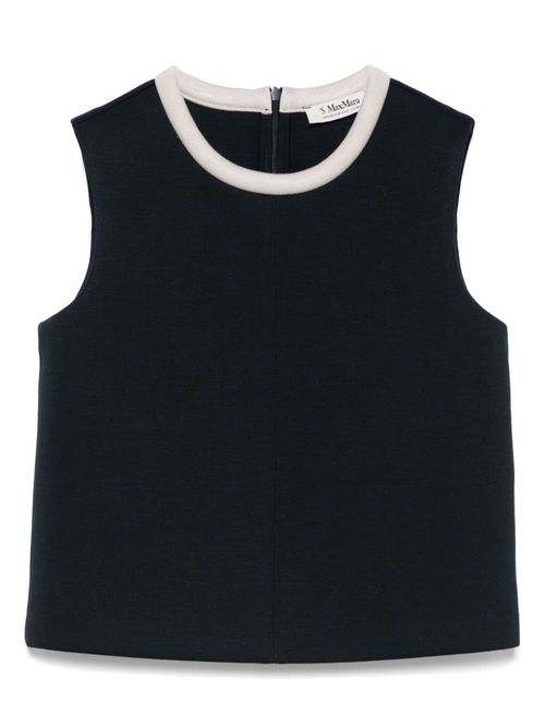 Contrast-trim top - Blue